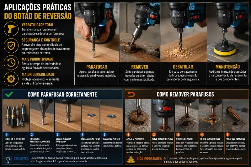 Aplicações práticas do botão de reversão